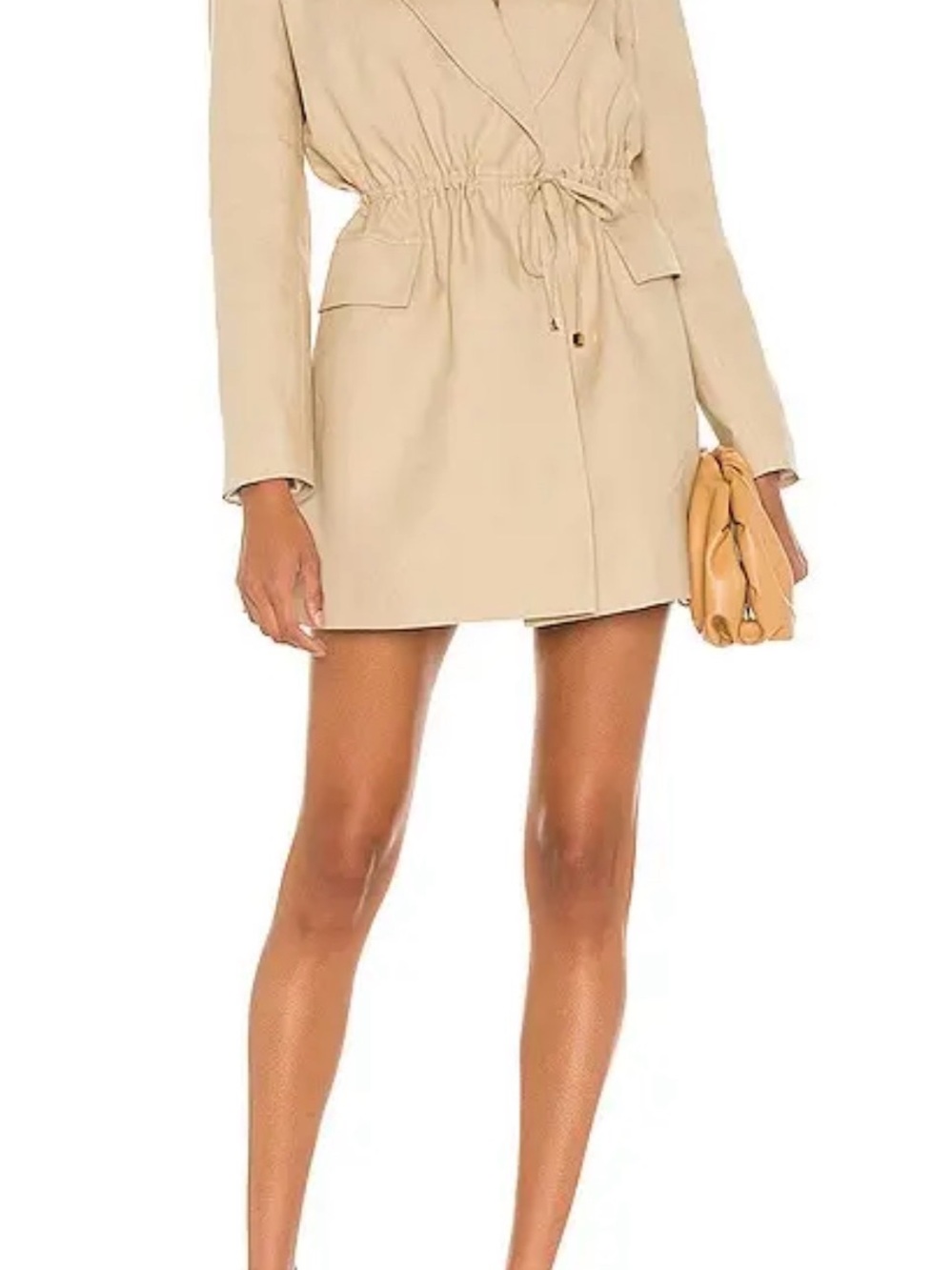 Selmacelik Beige Linen trench dress